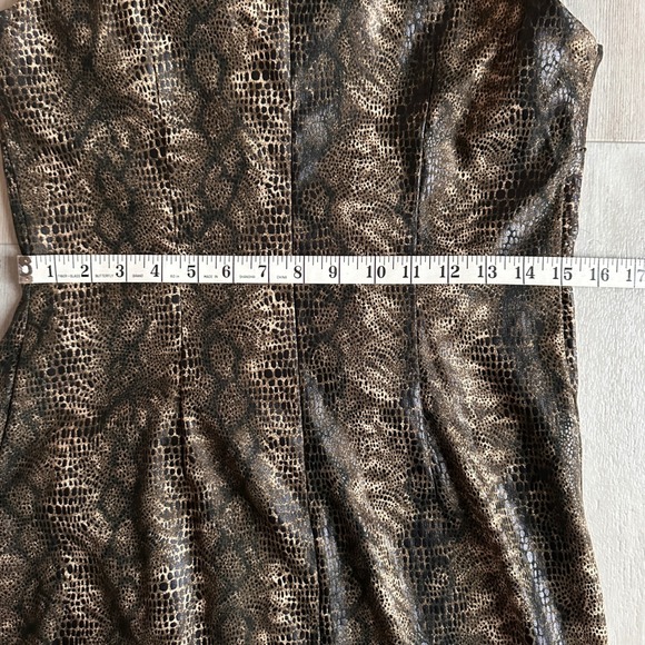 Vintage Y2K CDC Snake Skin Mini Dress Womens 6 90s Sparkle Whimsigoth Sleeveless - Picture 7 of 7